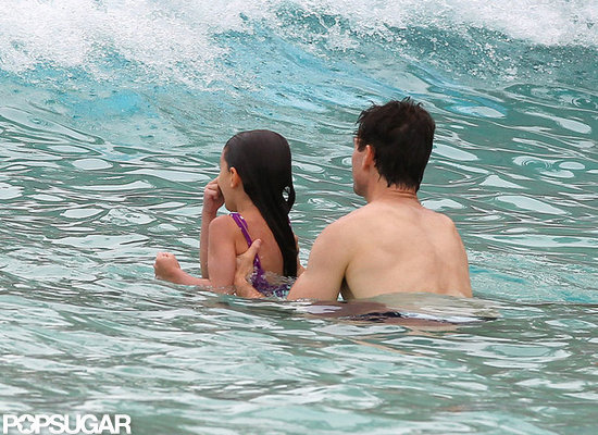 Tom Cruise and Suri Cruise hit the waves at a water park.
Tom Cruise and Suri Cruise hit the waves at a water park.