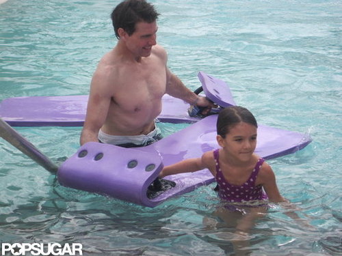Shirtless Tom Cruise Splashes Around at a Water Park With Suri Shirtless Tom Cruise Splashes Around at a Water Park With Suri