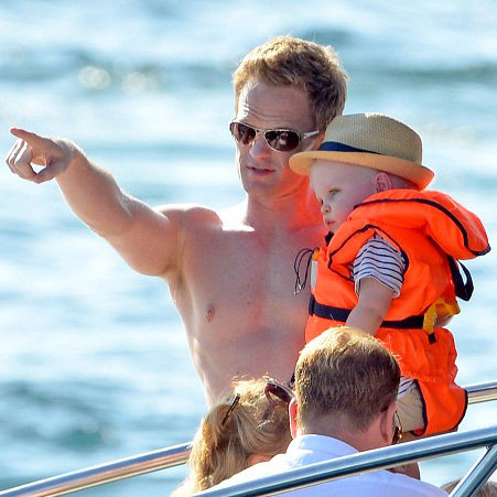Neil Patrick Harris in France With Twins and Elton John