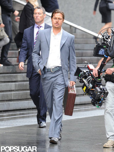 Brad Pitt Wears a Ponytail For a Working Weekend Brad Pitt Wears a Ponytail For a Working Weekend