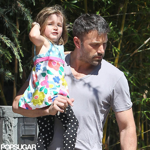 Ben Affleck carried Seraphina Affleck.
Ben Affleck carried Seraphina Affleck.