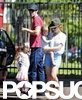 Sacha Baron Cohen and Isla Fisher at Kids Birthday Party