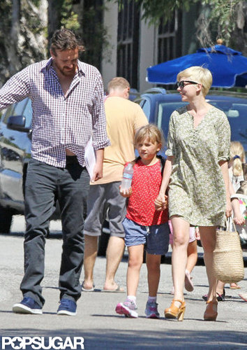 Michelle Williams and Jason Segel laughed with Matilda in LA.
Michelle Williams and Jason Segel laughed with Matilda in LA.