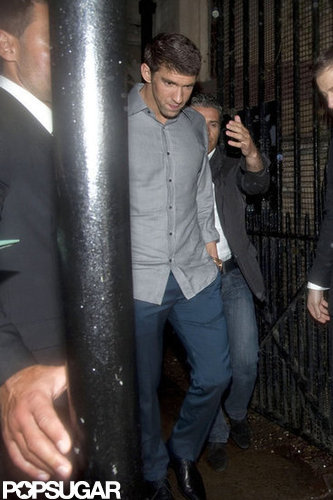 Michael Phelps left a party in London.
Michael Phelps left a party in London.