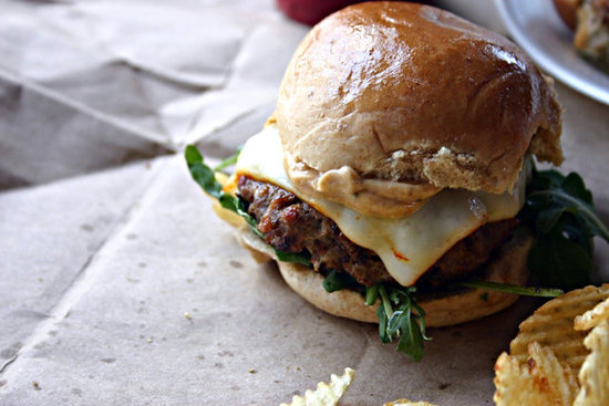 Andouille Slider Burgers w/ Caramelized Onions & Creole Mayo… 