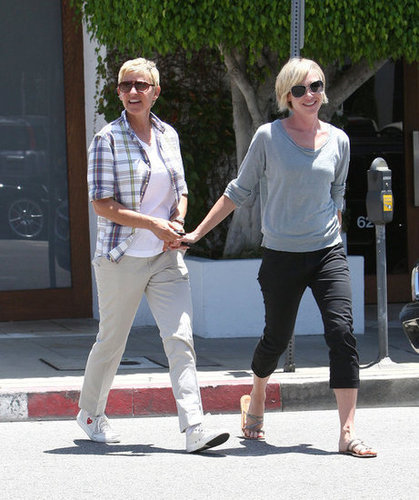 In June 2012, Portia de Rossi led the way for a smiley Ellen DeGeneres in LA.
In June 2012, Portia de Rossi led the way for a smiley Ellen DeGeneres in LA.