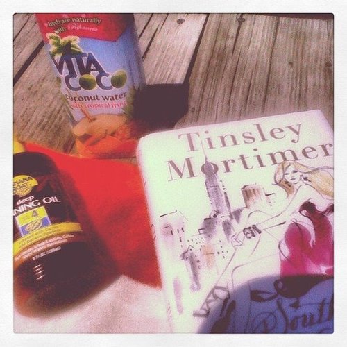 Fashserendipity unwound with coconut water and Tinsley Mortimer's book Southern Charm.
Fashserendipity unwound with coconut water and Tinsley Mortimer's book Southern Charm.