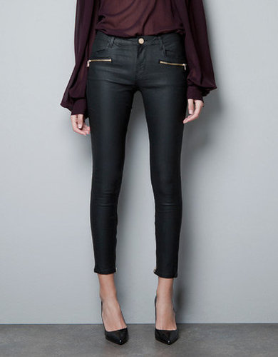 COATED TROUSERS WITH ZIPS - Trousers - Woman - ZARA United States