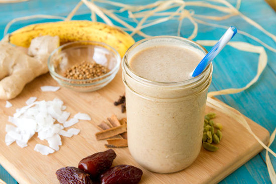 Try mixing up a Bombay banana vegan smoothie for a healthy snack; it's made with ginger and chai spice for an extra kick.
Try mixing up a Bombay banana vegan smoothie for a healthy snack; it's made with ginger and chai spice for an extra kick.