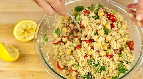 Couscous Salad With Chickpeas, Tomatoes, and Mint Couscous Salad With Chickpeas, Tomatoes, and Mint