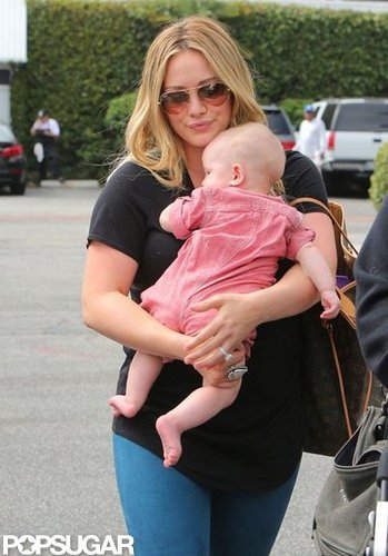Hilary Duff carried Luca Comrie through a Santa Monica parking lot.
Hilary Duff carried Luca Comrie through a Santa Monica parking lot.