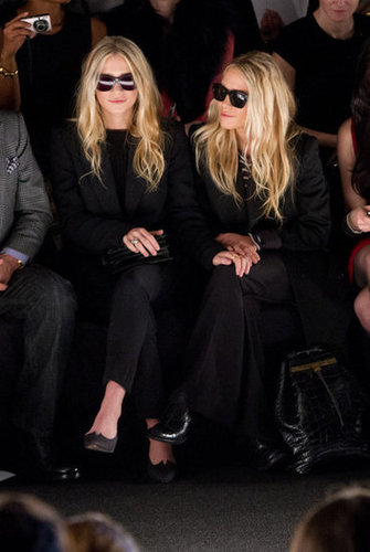 Mary-Kate Olsen and Ashley Olsen both wore sunglasses in February 2012 for J. Mendel's show.
Mary-Kate Olsen and Ashley Olsen both wore sunglasses in February 2012 for J. Mendel's show.