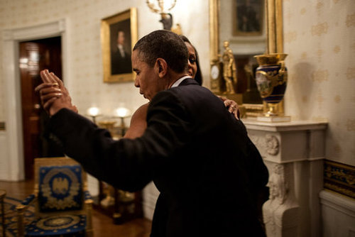 Barack and Michelle Obama danced together before a White House concert.
Barack and Michelle Obama danced together before a White House concert.