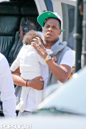 Jay-Z Returns to the Big Apple in a Chopper With Blue Jay-Z Returns to the Big Apple in a Chopper With Blue