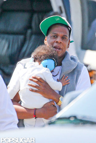Jay-Z Returns to the Big Apple in a Chopper With Blue Jay-Z Returns to the Big Apple in a Chopper With Blue