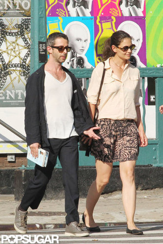 Katie Holmes Shares a City Day With Pal Jeremy Strong Katie Holmes Shares a City Day With Pal Jeremy Strong