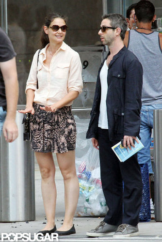 Katie Holmes and Jeremy Strong met up in NYC.
Katie Holmes and Jeremy Strong met up in NYC.