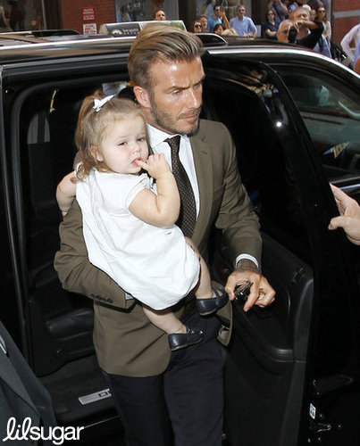 The always-dapper David Beckham carried Harper to lunch at Balthazar in NYC after attending mom Victoria Beckham's show at NYFW.
The always-dapper David Beckham carried Harper to lunch at Balthazar in NYC after attending mom Victoria Beckham's show at NYFW.