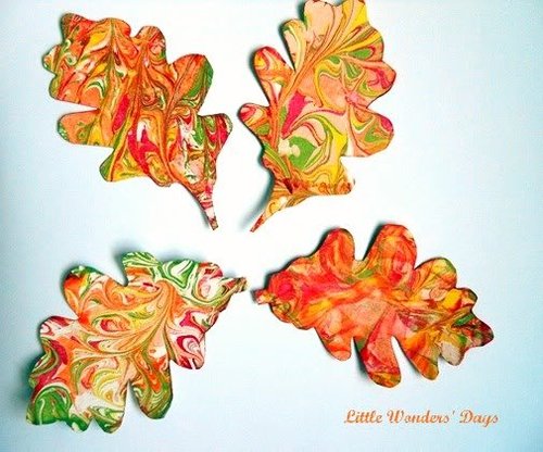Shaving Cream Painted Leaves Shaving Cream Painted Leaves