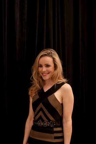 Rachel McAdams wore a black and tan Lanvin dress.
Rachel McAdams wore a black and tan Lanvin dress.