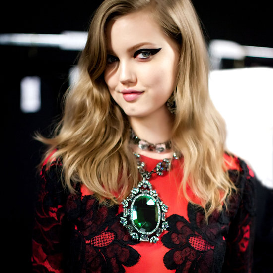 On the runway, it looked so luxurious against red silk and black lace.
On the runway, it looked so luxurious against red silk and black lace.