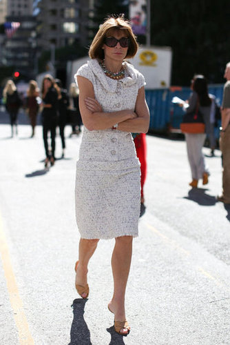 Anna Wintour made the rounds in her brand of chic, polished dressing — and her signature Manolo Blahniks.
Anna Wintour made the rounds in her brand of chic, polished dressing — and her signature Manolo Blahniks.