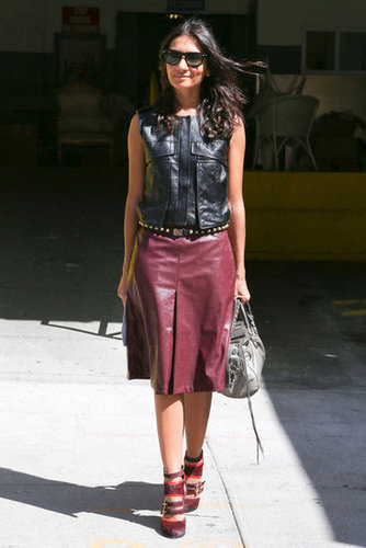 We're obsessed with her shades of leather — and once again Fall's oxblood hues.
We're obsessed with her shades of leather — and once again Fall's oxblood hues.