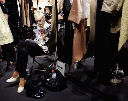 Ahead of the Betty Jackson show during 2007's London Fashion Week, a model looked through London A to Z.
Ahead of the Betty Jackson show during 2007's London Fashion Week, a model looked through London A to Z.