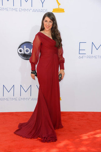 Mayim Bialik — mom to Miles, 6, and Frederick, 4 — covered up in red on the red carpet at the Emmys.
Mayim Bialik — mom to Miles, 6, and Frederick, 4 — covered up in red on the red carpet at the Emmys.