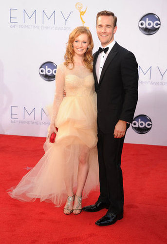 James Van Der Beek posed with his wife.
James Van Der Beek posed with his wife.
