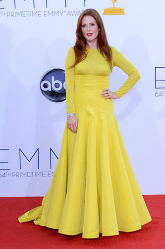 Julianne Moore wore a yellow Christian Dior gown for the Emmy Awards.
Julianne Moore wore a yellow Christian Dior gown for the Emmy Awards.