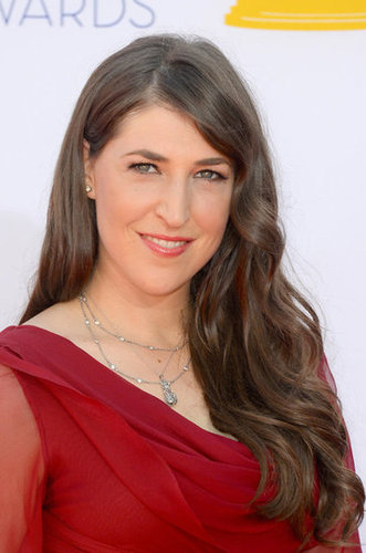 Mayim Bialik went red for the Emmys.
Mayim Bialik went red for the Emmys.