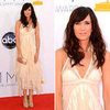Pictures of Kristen Wiig in Cream Balengiaga Dress at the 2012 Emmy Awards