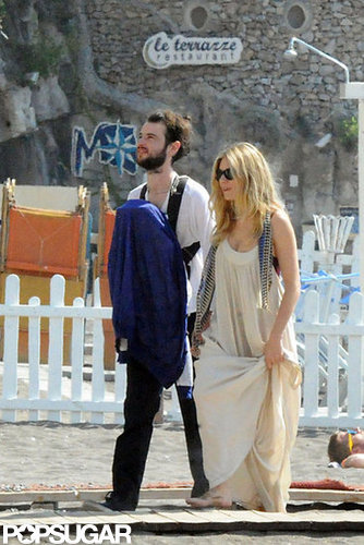 Tom Sturridge carried baby Marlowe in a papoose with Sienna Miller beside him in Positano.
Tom Sturridge carried baby Marlowe in a papoose with Sienna Miller beside him in Positano.