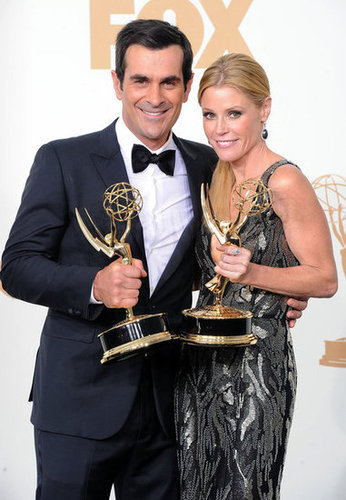 Modern Family couple Ty Burrell and Julie Bowen took home matching trophies in 2011.
Modern Family couple Ty Burrell and Julie Bowen took home matching trophies in 2011.