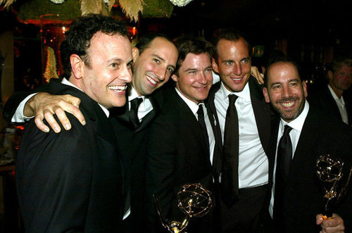 Arrested Development pals Tony Hale, Jason Bateman, and Will Arnett shared a hug in 2004.
Arrested Development pals Tony Hale, Jason Bateman, and Will Arnett shared a hug in 2004.