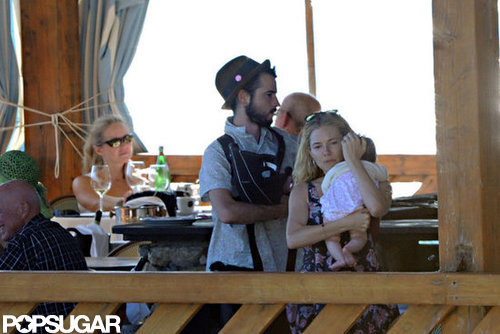 Sienna Miller hugged baby Marlowe on a boat with Tom Sturridge.
Sienna Miller hugged baby Marlowe on a boat with Tom Sturridge.