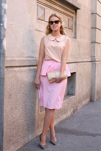 Girlie peplum and petal pink made this a totally sweet style.
Girlie peplum and petal pink made this a totally sweet style.