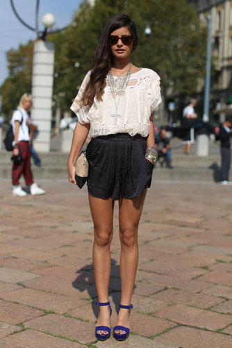 Statement jewels and cool textures crafted a seriously cool look outside the shows.
Statement jewels and cool textures crafted a seriously cool look outside the shows.