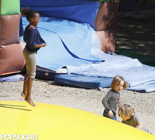 Zahara played at a park with her siblings.
Zahara played at a park with her siblings.
