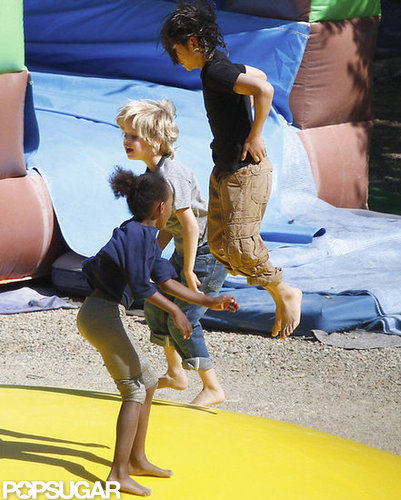 Angelina, Shiloh, Zahara, Pax, and the Twins Bounce Around at a Park! Angelina, Shiloh, Zahara, Pax, and the Twins Bounce Around at a Park!