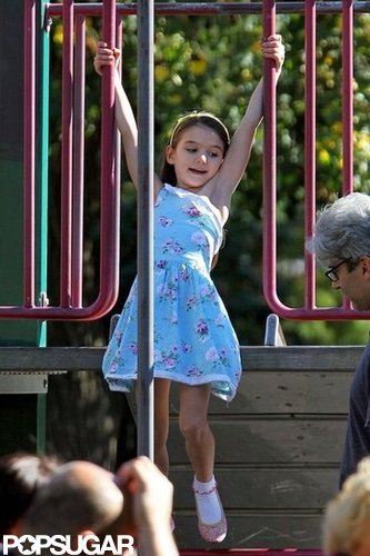 Suri Cruise played on a playground in Brooklyn.
Suri Cruise played on a playground in Brooklyn.