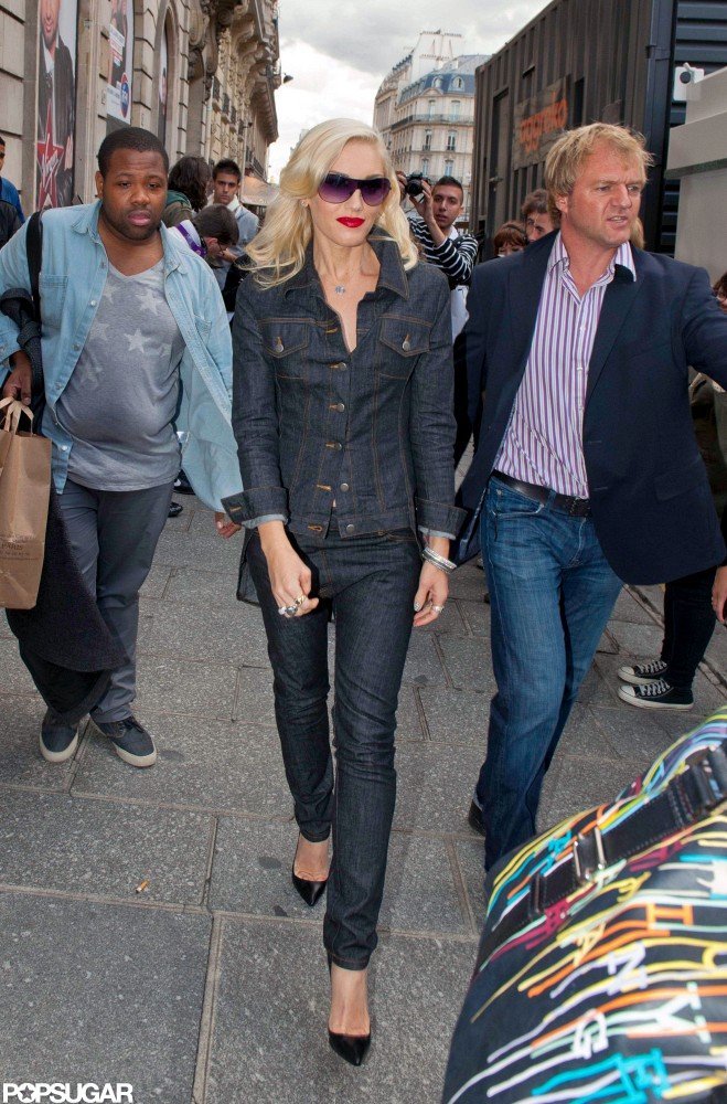 Gwen Stefani Models Denim on Denim in Paris Gwen Stefani Models Denim on Denim in Paris