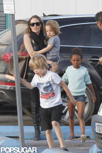 Angelina Jolie carried Knox in France.
Angelina Jolie carried Knox in France.