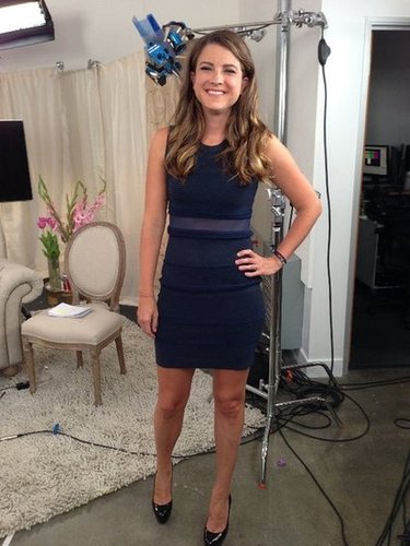 Molly Goodson went for a streamlined look in a navy-blue dress by Rag & Bone.
Molly Goodson went for a streamlined look in a navy-blue dress by Rag & Bone.
