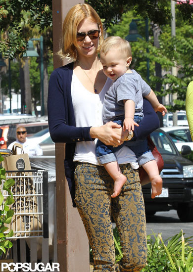 January Jones held Xander for a trip to Whole Foods.
January Jones held Xander for a trip to Whole Foods.