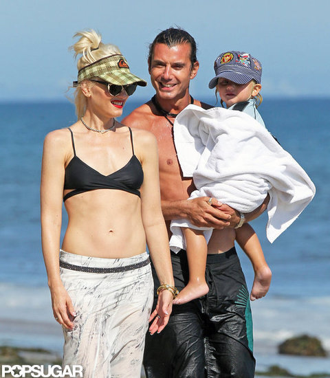 Gwen Stefani wore a black cutout bikini top while walking on the beach in Malibu, CA, with Gavin and Kingston Rossdale in August 2011.
Gwen Stefani wore a black cutout bikini top while walking on the beach in Malibu, CA, with Gavin and Kingston Rossdale in August 2011.