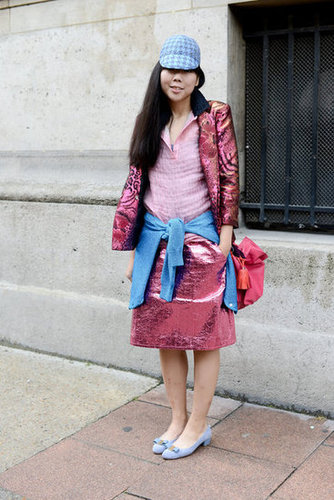 Jacquard metallics in fresh, girlie shades of pink.
Jacquard metallics in fresh, girlie shades of pink.