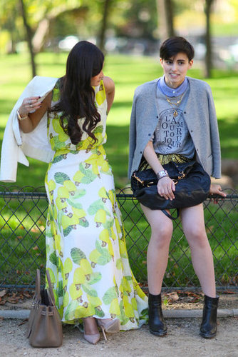 A picture-perfect moment made all the more striking with a head-to-toe print and a charming take on the trends (at right).
A picture-perfect moment made all the more striking with a head-to-toe print and a charming take on the trends (at right).