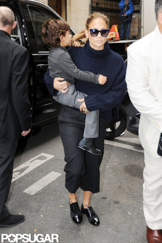 Jennifer Lopez stepped out of her Paris hotel with Max Anthony.
Jennifer Lopez stepped out of her Paris hotel with Max Anthony.